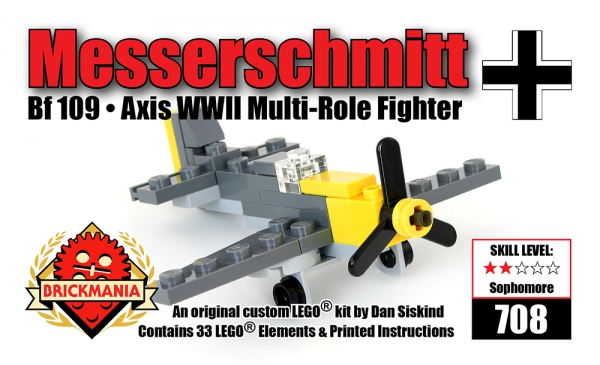Bricker - Construction Toy by Brickmania 708 Messerschmitt Bf-109 Mini Kit
