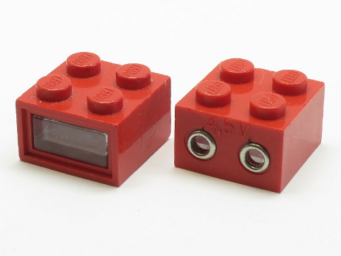 Bricker Part Lego cc01 Electric Light Brick 4 5v 2 X 2 With 2 Plug Holes Trans Clear Smooth Lens