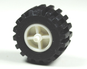 Band Around Center of Tread LEGO 20 Black Tires Wheels Offset Tread
