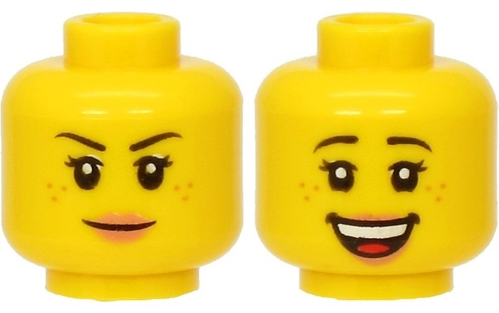 some double Yellow Minifigure Heads Male & Female NEW Lego Lot of 14 Misc 