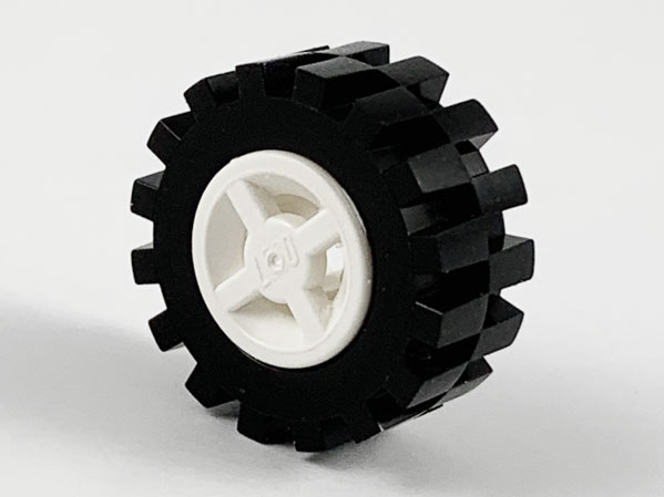 Bricker - Part LEGO - 4624c02 Wheel 8mm D. x 6mm with Black Tire Offset  Tread Small (4624 / 3641)