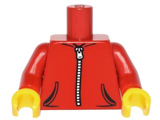 Bricker - Part LEGO - 973pb2390c01 Torso Hoodie Jacket with 2 Pockets and  Silver Zipper Pattern / Red Arms / Yellow Hands
