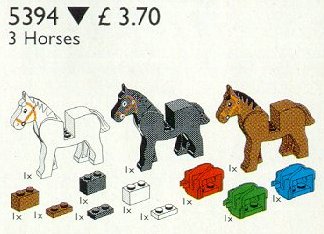 Classic Vintage Castle 4493c01pb01 LEGO Horse Brown with Black Bridle