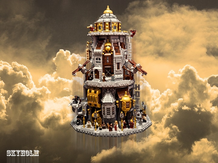 LEGO MOC - Steampunk Machine - Skyholm - the flying city: Skyholm во время своей плановой поездки в Америку.