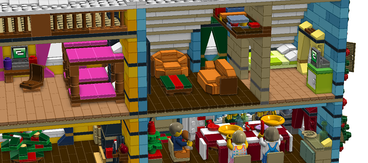 LEGO MOC - New Year's Brick 2014 - Новый Год в семейном доме: Небольшая гостинная.