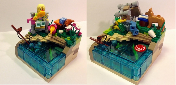 LEGO MOC - Battle of the Masters 'In cube' - РЫБАЛКА. Найди отличия.: Блондинка и мачо: ни одна рыба не пострадала.