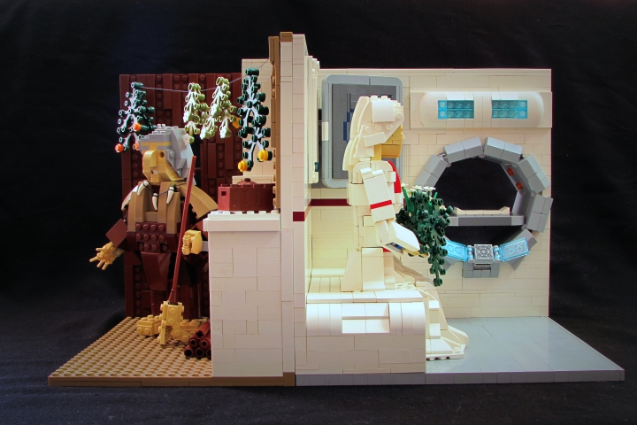 LEGO MOC - Russian Tales' Wonders - Другая сторона Бабы-Яги.: Вдруг на самом деле печь являлась неким лечебным устройством, в котором под воздействием температуры излечивались многие болезни? <br />
А те, кто видел пациента, погружающегося внутрь странного жаркого отверстия в стене, могли не так понять, или кому-то не так рассказать, и все это обрастало додумками, которые после переростали в истории о поедании детей.