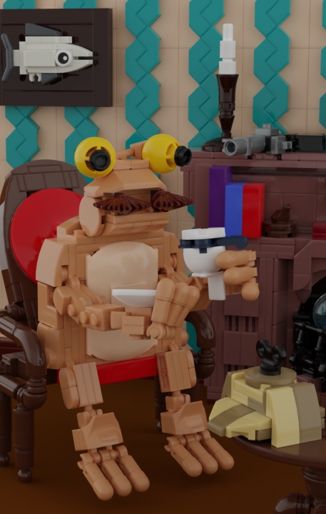 LEGO MOC - Detective Contest - Sherlock Frogs and Doctor Toadson: 'Кажется, Жабсон, я наконец понял, каким способом был устранен наш несчастный пострадавший!' - спокойно сказал он, не выпуская изо рта обильно дымящей трубки. <br />
<br />
'И как же, вы считаете, был убит многострадальный профессор?' - поинтересовался я, чувствуя, что сейчас услышу одну из блестящих догадок великого детектива. Надо сказать, что от этого неожиданного заявления я едва не поперхнулся чаем, но все же сумел сохранить самообладание. Чашка с горячим чаем так и застыла на полпути к моему рту - от удивления я даже забыл поставить ее обратно на блюдце. Я в недоумении воззрился на своего компаньона.