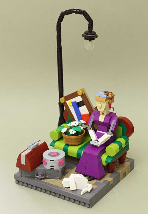 LEGO MOC - LEGO-конкурс 16x16: 'Иллюстрация' - Дама сдавала в багаж