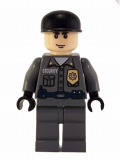 LEGO bat020 Arkham Asylum Guard, Light Flesh Head, Black Cap