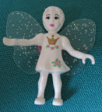 LEGO belvFair7a Belville Fairy - White with Flowers and Crown Pattern (Thumbelina) - With Wings and Bow