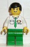 LEGO car001 Cargo - White Shirt, Green Legs, Black Male Hair