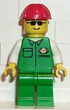 LEGO car002 Cargo - Green Shirt, Green Legs, Red Construction Helmet