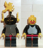 LEGO cas166 Breastplate - Armor over Black, Dark Gray Helmet, Black Visor, Yellow Dragon Plumes (6086)