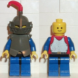 LEGO cas171 Breastplate - Armor over Red, Dark Gray Helmet and Visor, Red Feather (6081)