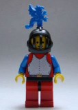 LEGO cas280a Breastplate - Red with Blue Arms, Red Legs with Black Hips, Black Grille Helmet, Blue Dragon Plume