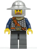 LEGO cas381 Fantasy Era - Crown Knight Scale Mail with Chest Strap, Helmet with Broad Brim, Brown Beard and Sideburns