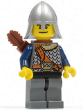 LEGO cas383 Fantasy Era - Crown Knight Scale Mail with Chest Strap, Helmet with Neck Protector, Dual Sided Head, Quiver