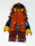LEGO cas431 Fantasy Era - Dwarf, Dark Orange Beard, Copper Helmet with Studded Bands, Dark Blue Arms, Smirk and Stubble Beard