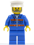 LEGO cty0426 Blue Jacket with Pockets and Orange Stripes, Blue Legs, White Hat, Gray Beard