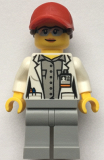 LEGO cty1069 Scientist - Female, Red Cap with Ponytail Hair, Blue Goggles and Light Bluish Gray Legs
