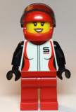 LEGO cty1109 Race Car Driver, Female, Red and White Race Jacket, Red Helmet and Legs