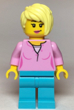 LEGO cty1116 Female, Bright Pink Top, Medium Azure Legs