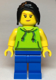 LEGO cty1117 Tourist / Surfer - Female, Lime Hoodie