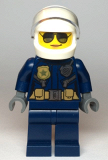 LEGO cty1121 Police - City Motorcyclist Female, Silver Sunglasses, Trans-Clear Visor