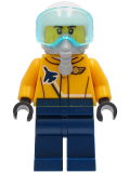 LEGO cty1266 Airshow Jet Pilot - Bright Light Orange Jacket, Dark Blue Legs, White Helmet, Oxygen Mask