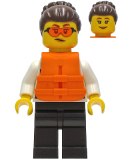 LEGO cty1278 Police - Officer Gracie Goodhart, Dark Blue Vest, Orange Life Jacket