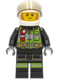 LEGO cty1280 Fire Fighter - Clemmons, White Helmet, Trans-Black Visor