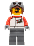 LEGO cty1324 Stuntz Driver, Reddish Brown Aviator Helmet, Dark Bluish Gray Legs, Red Arms