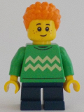 LEGO cty1343 Boy, Bright Green Sweater, Dark Blue Legs, Orange Hair