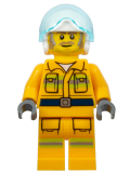 LEGO cty1369 Fire - Reflective Stripes, Bright Light Orange Suit, White Helmet, Dark Tan and Gray Beard