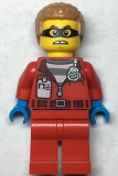 LEGO cty1377 Police - Crook Hacksaw Hank, Red Jacket with Prison Shirt and I.D. Tag