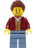 LEGO cty1395 Teacher - Male, Dark Red Suit Jacket, Sand Blue Legs, Reddish Brown Hair