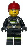LEGO cty1416 Fire - Reflective Stripes with Utility Belt, Red Fire Helmet, Male Smirk