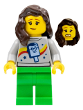 LEGO cty1454 Stuntz Spectator - Dark Brown Hair, Popsicle Shirt, Bright Green Legs