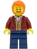 LEGO cty1468 Car Driver - Male, Dark Red Suit Jacket, Dark Blue Legs, Orange Hair