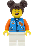 LEGO cty1469 Passenger - Female, Dark Azure Sports Jacket, White Medium Legs, Dark Brown Hair