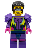 LEGO cty1487 Stuntz Driver, The Blade Stunt, Black Coiled Hair, Dark Purple Shoulder Armor and Legs