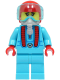 LEGO cty1496 Stuntz Driver - Female, Medium Azure Jumpsuit, Red Helmet