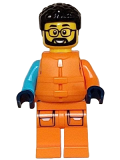 LEGO cty1607 Arctic Explorer - Male, Shoulder Bag, Glasses, Black Hair, Orange Life Jacket