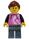 LEGO cty1626 Kick Scooter Driver - Female, Dark Pink Hoodie, Dark Bluish Gray Legs