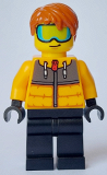 LEGO cty1634 Male - Bright Light Orange Jacket, Black Legs, Dark Orange Hair, Ski Goggles