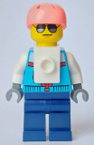 LEGO cty1635 Rock Climber - Male, Dark Azure Jacket, Dark Blue Legs, Coral Sports Helmet, Sunglasses