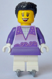 LEGO cty1636 Ice Skater - Female, Lavender Top, White Medium Legs, Black Hair, Ice Skates