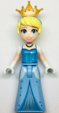 LEGO dp168 Cinderella - Bright Light Blue and Metallic Light Blue Dress, Medium Blue Top, Pearl Gold Crown Tiara