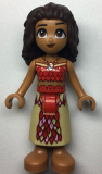 LEGO dp171 Moana - Red and Tan Top and Long Skirt with Feathers